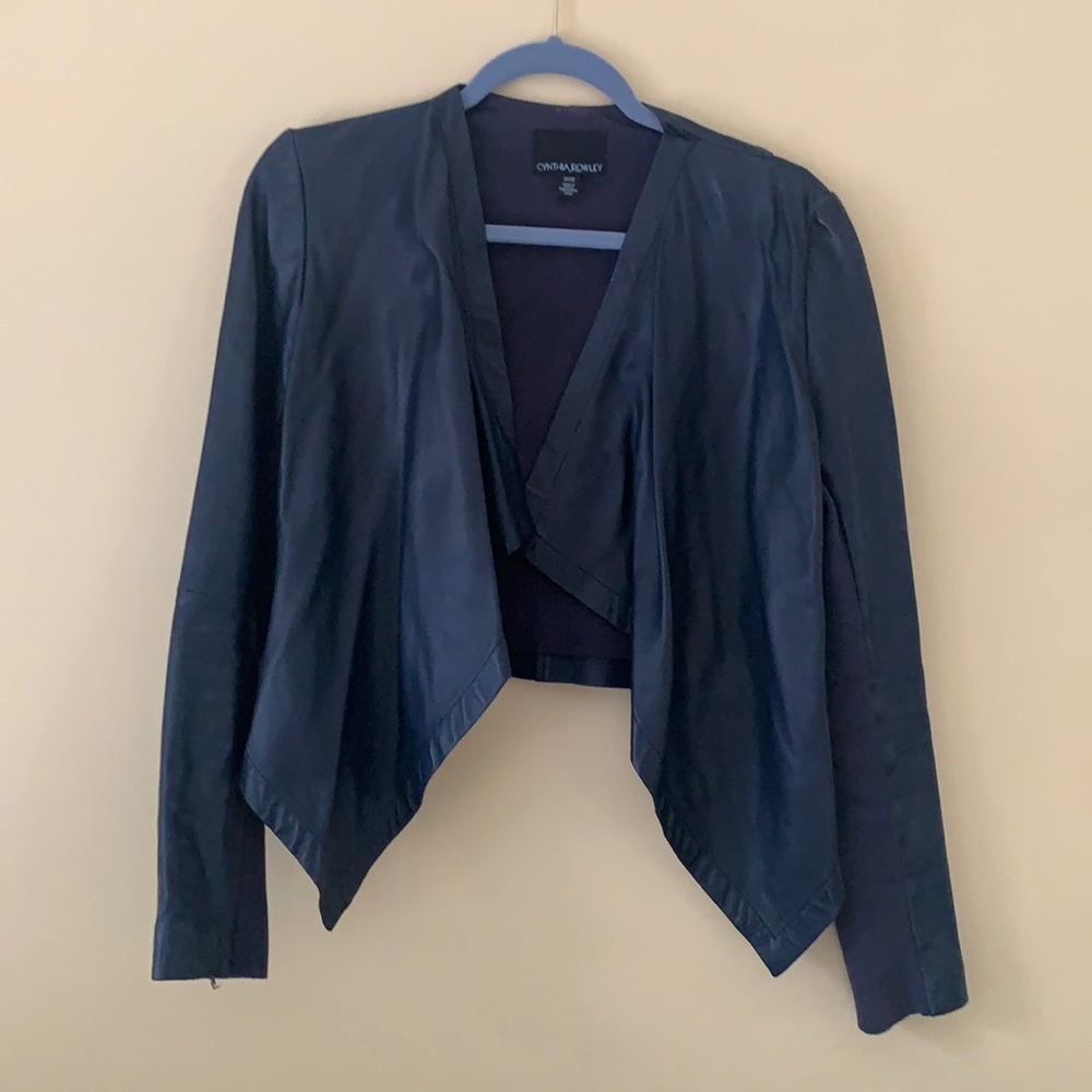 Cynthia Rowley Navy Leather Jacket